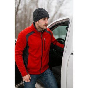 REI Mens Red & Gray Soft Shell Jacket Size XL